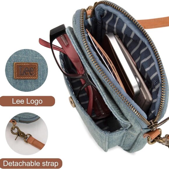 x Lee Crossbody Bags for Women Small Denim Trendy Purses Travel Shoulder Handbag - Picture 5 of 6